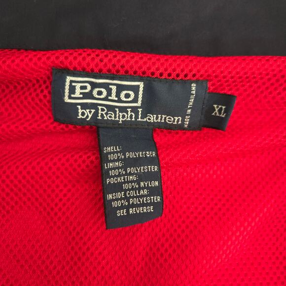Polo by Ralph Lauren Vintage Men's Red Golf Windbreaker Pullover 1/4 Zip Size XL - Picture 8 of 8